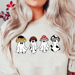 Сute Ghost mushroom Hoodie,Magic mushroom-shirt, Halloween T-shirt,Spooky Season,Ghost Sweatshirt,Magic Mushroom Sweatshirt,Funny Fall Shirt