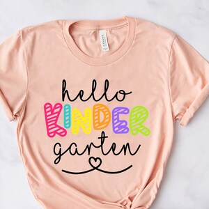 Hello Kindergarten Colorful Hearts Shirt,Hello Kindergarten Shirt,2023 Happy First Day Of School,Back To School Outfit,Welcome Kindergarten