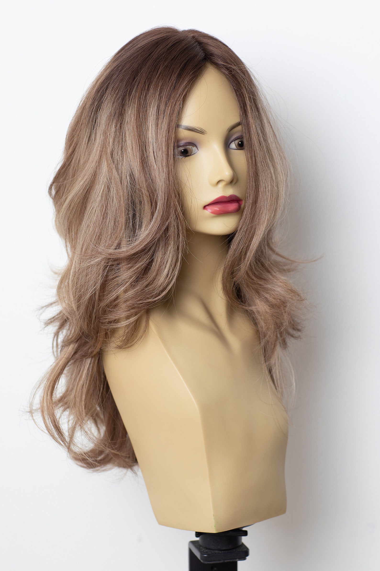 Yaffa Wigs Kosher Wig Sheital Brown Wavy W/Highlights Etsy