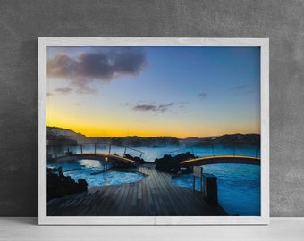 Blue Lagoon Photography Print, Modern Photo Decor, Iceland Wall Art, Office Wall Art, Hot Springs Art