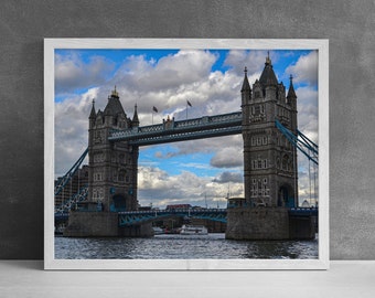 Tower Bridge Photography Print, Office Wall Art, London Landmark, Bedroom Wall Decor, British Print