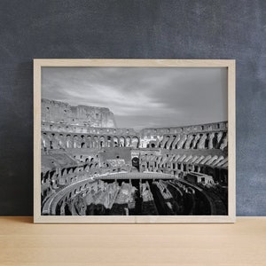 Rome Coliseum Photography Print, Black and White Art, Italian Architecture, Office Wall Art, Ancient Rome