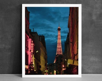 Eiffel Tower Photography Print, Office Wall Art, Paris Cityscape, Wanderlust Gift, France Street Art