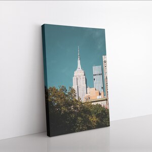 Impresión en lienzo del Empire State, arte de pared para oficina, impresión de la ciudad de Nueva York, decoración de pared para dormitorio, impresión de rascacielos