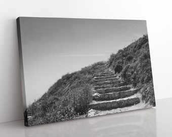 Stairway to Heaven Canvas | Black and White, Greek Ruins, Fine Art Photography, Ancient Ruins, Greece Architecture