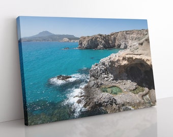 Tsigrado Vista Canvas | Greek Photography, Wanderlust Art, Milos Beaches, Ready to Hang, Mediterranean Decor