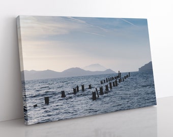 Mediterranean Sunset Canvas | Milos, Seaside Sunset, Greek Island Print, Minimalist Sea Print, Greece Photography