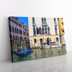 Venedig Kanal Leinwand, moderne Wandkunst, Italien Fotografie, Küchenwanddekor, italienische Gondel