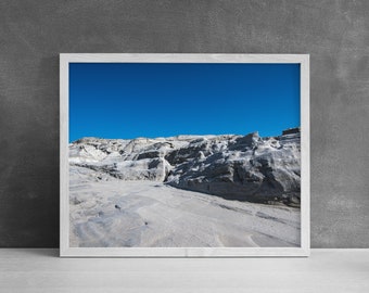 White Cliffs of Milos Print | Blue and White, Greece Photography, Abstract Art Print, Greek Island Print, Modern Home Decor