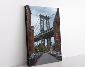 DUMBO Brooklyn Bridge Canvas Print, New York City Photography