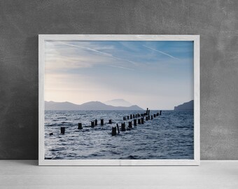 Mediterranean Sunset Print | Greece Photography, Minimalist Sea Print, Milos, Seaside Sunset, Greek Island Print