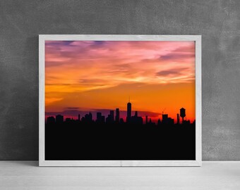 Brooklyn Sunset, New York Skyline Photography Print