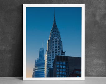 Chrysler Building Photography Print, Art Deco NYC Skyscraper, Modern Office Art