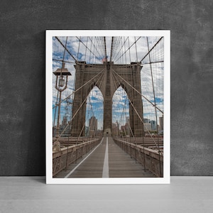 Brooklyn Bridge Photography Print, Office Wall Art, New York City, Modern Home Decor, NYC Architecture