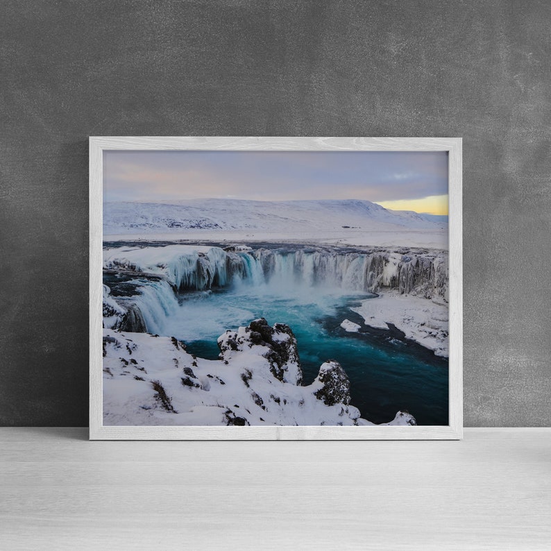 Godafoss Iceland Photography Print, Modern Wall Art, Waterfall Print ...