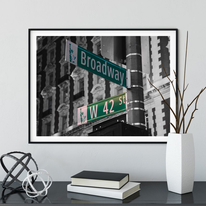 Broadway Street Sign Photography Print, Actor Gifts, New York Photography, Musical Theater Gift, New York City Art image 3
