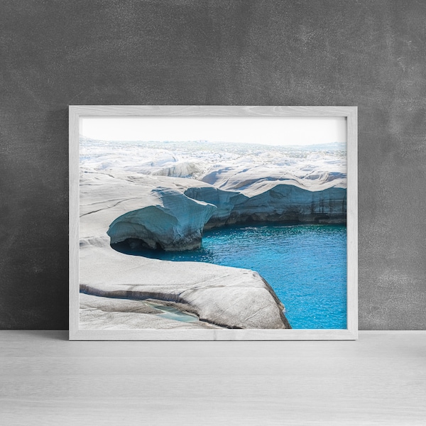 Sarakiniko Beach Print | Milos, Greek Island Print, Aegean Sea, Greece Photography, White Cliffs