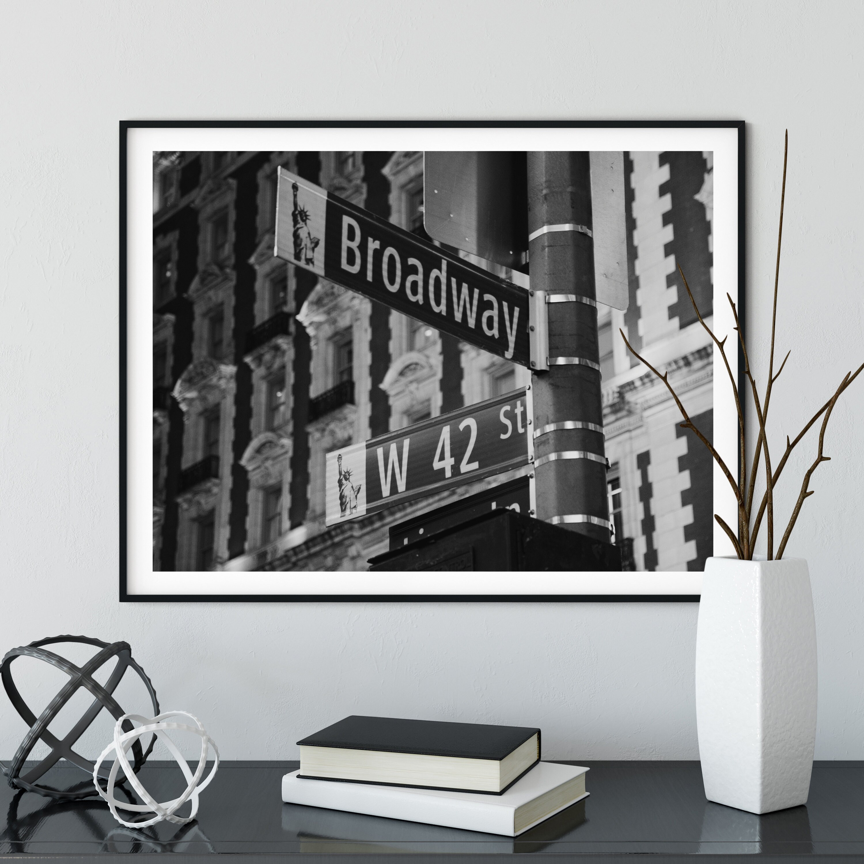 Broadway Sign Photography Print, Black and White New York Art - Etsy