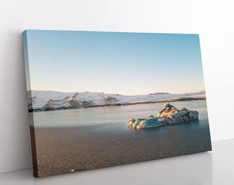Canvaskunst IJsland-gletsjerlagune, luchtfotografie, modern wanddecoratie