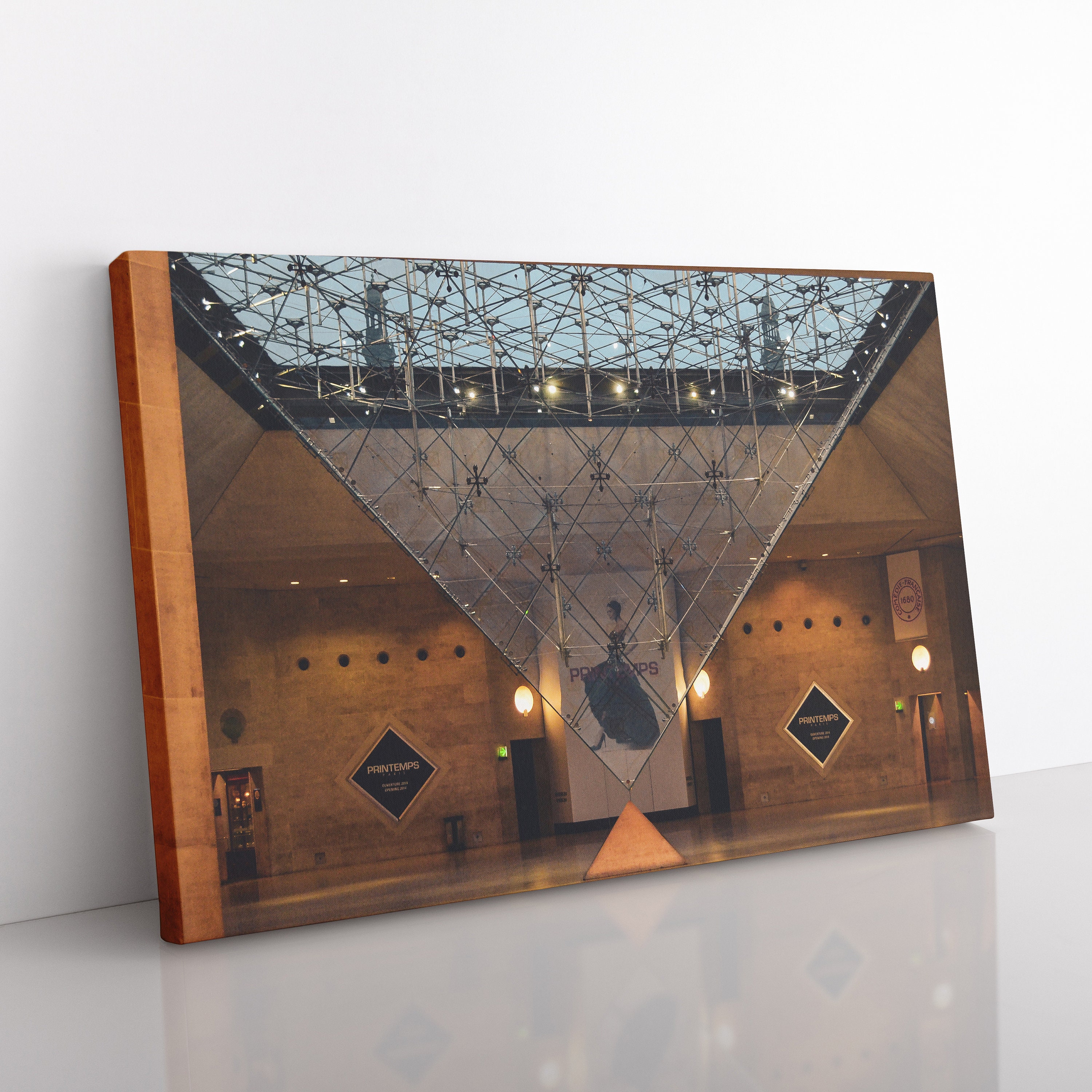 Louvre Glass Pyramid Canvas Print, Office Wall Art, Da Vinci Code, Movie Lover Gift, Paris Photography