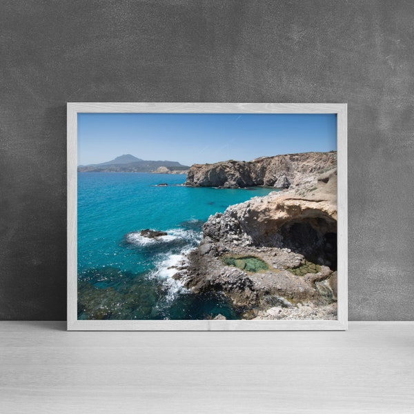 Tsigrado Vista Print | Greece Island Print, Wanderlust Art, Milos Beaches, Landscape Photography, Mediterranean Decor