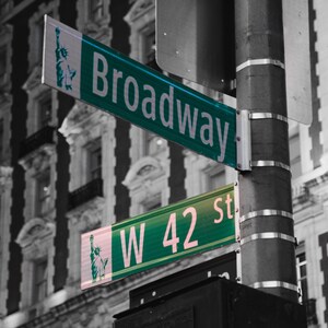 Broadway Street Sign Photography Print, Actor Gifts, New York Photography, Musical Theater Gift, New York City Art image 2