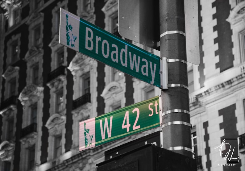 Broadway Street Sign Photography Print, Actor Gifts, New York Photography, Musical Theater Gift, New York City Art image 2