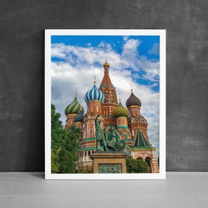 Moscow Art Print, International Art, St Basils Cathedral, Church Photography, Req Square