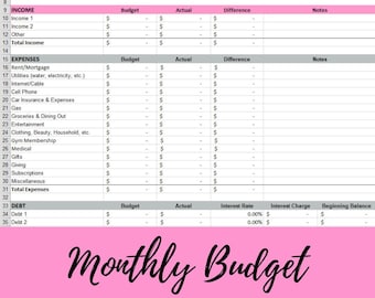 Monthly Budget Template | Excel Download