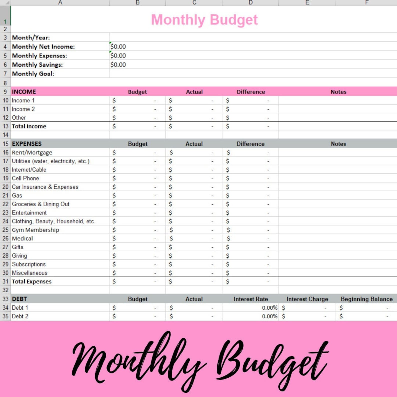monthly-budget-template-excel-download-etsy