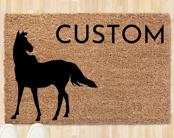 Personalized Horse Doormat | Coir Fiber Rug, Ranch Decor