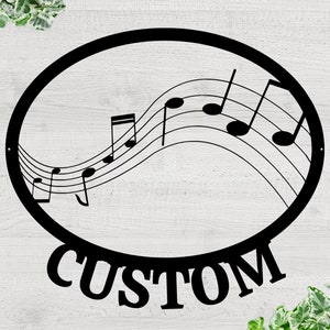 Custom Music Notes Sign, Custom Wall Sign, Metal sign, Music Decor, Music Sign, Music Room Decor,Musical Note Sign,Metal Wall Sign,Musician