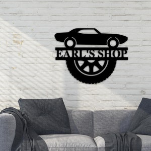 Car Shop Sign, Garage Sign, Racing Sign, Custom Name Sign, Mechanic Shop Sign, Gift for Mechanic, Workshop Sign, Shop Decor, Car Decor, Name