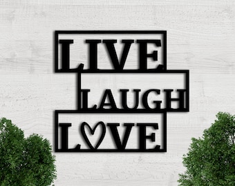Live Laugh Love Metal Wall Art, Living Room Decor