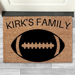 Custom Football Doormat|Football Doormat|Doormat|Personalized|Mat|Football|Field|Custom Doormat|Home|Sport fan|gift|Family name|home team