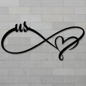 Infinity Heart Sign, Infinity Love Sign, Metal Infinity Sign, Forever and Always Sign, Love Sign, Metal Sign, Valentines Gift, Wedding Gift