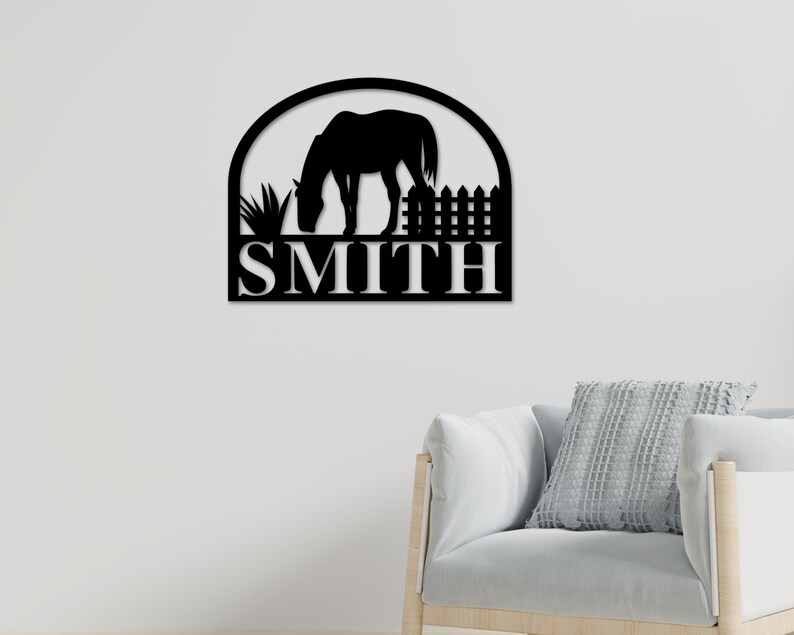 Metal Horse Name Sign Horse Metal Sign Horse Sign Farm Etsy