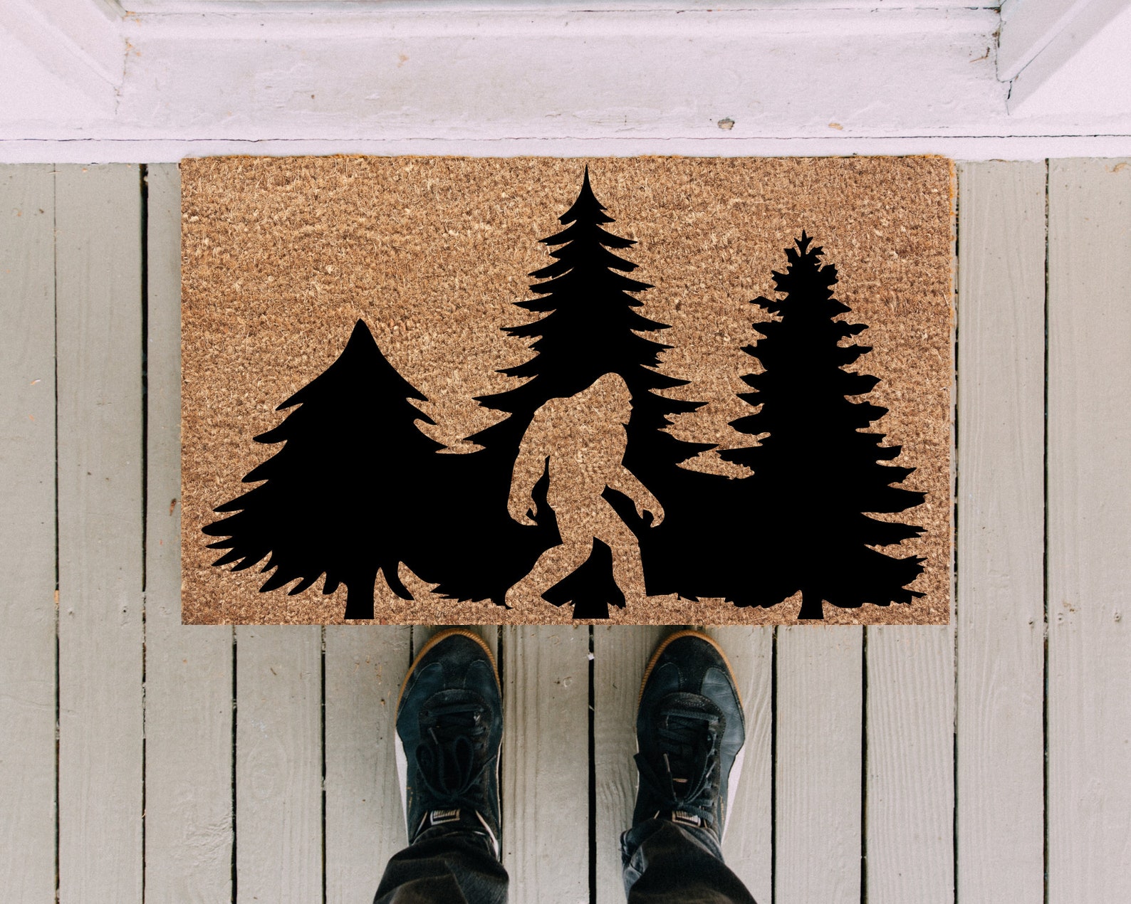 Bigfoot Doormatsasquatch Doormatdoormatporch Etsy
