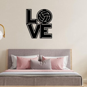 LOVE Volleyball Sign, Volleyball Wall Sign, Volleyball Sign, Wall Sign, Sports Decor, Volleyball, Metal Sign,Volleyball Player,Birthday gift