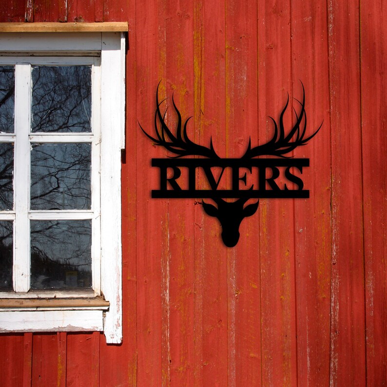 Custom Metal Deer Head Sign wall hanging deer sign home Etsy