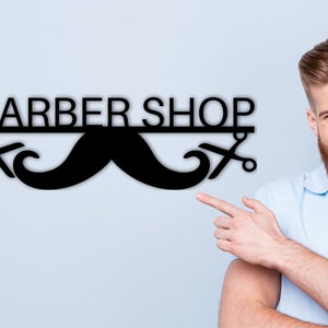 Barber Custom Metal Sign/Barber sign/Wall sign/Custom sign/Metal sign/Mustache/home decor/Father&#39;s day/Father&#39;s day gift/Barber shop/Barber