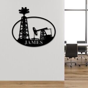 Custom Metal Name Sign,Oil rig,Oil,Oil Field,Offshore, Custom Metal Sign,Outdoor Metal Sign,Gift,oil rig sign,Birthday gift, Father day,art
