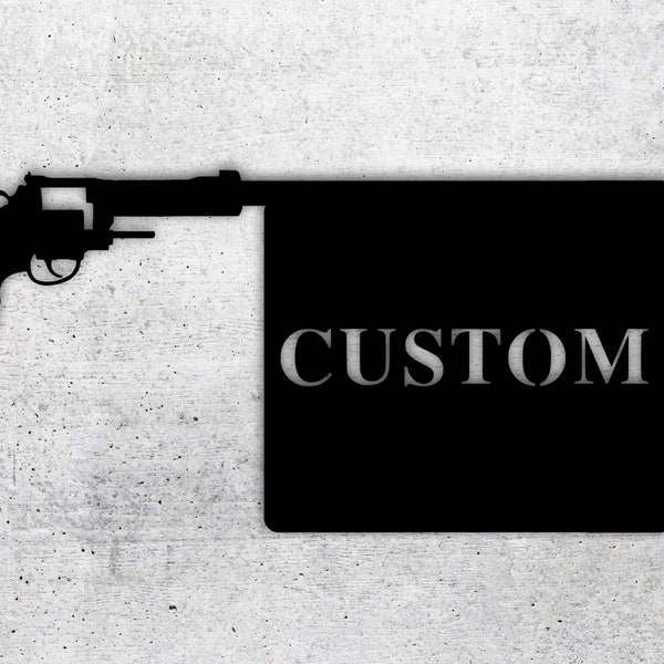 Custom Metal Sign,Address sign,Gun sign, name sign, custom sign, home decor, name sign,Gun,bullet sign,American,personalized sign,gun bang