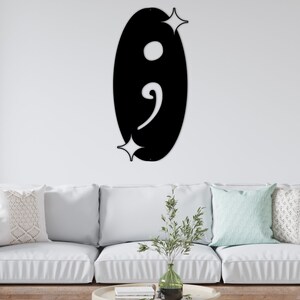 Metal Wall Sign, Semicolon, Semicolon Sign, Wall Art, Metal Sign, Wall ...