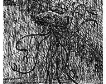 Lovecraftian Tentakelmonster Digitalt Tryck