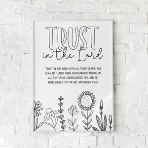 NEW 2022 Trust in the Lord Young Women Digital Print COLORING PAGE. Proverbs 3:5-6. Come Follow Me Youth 2022 Theme.