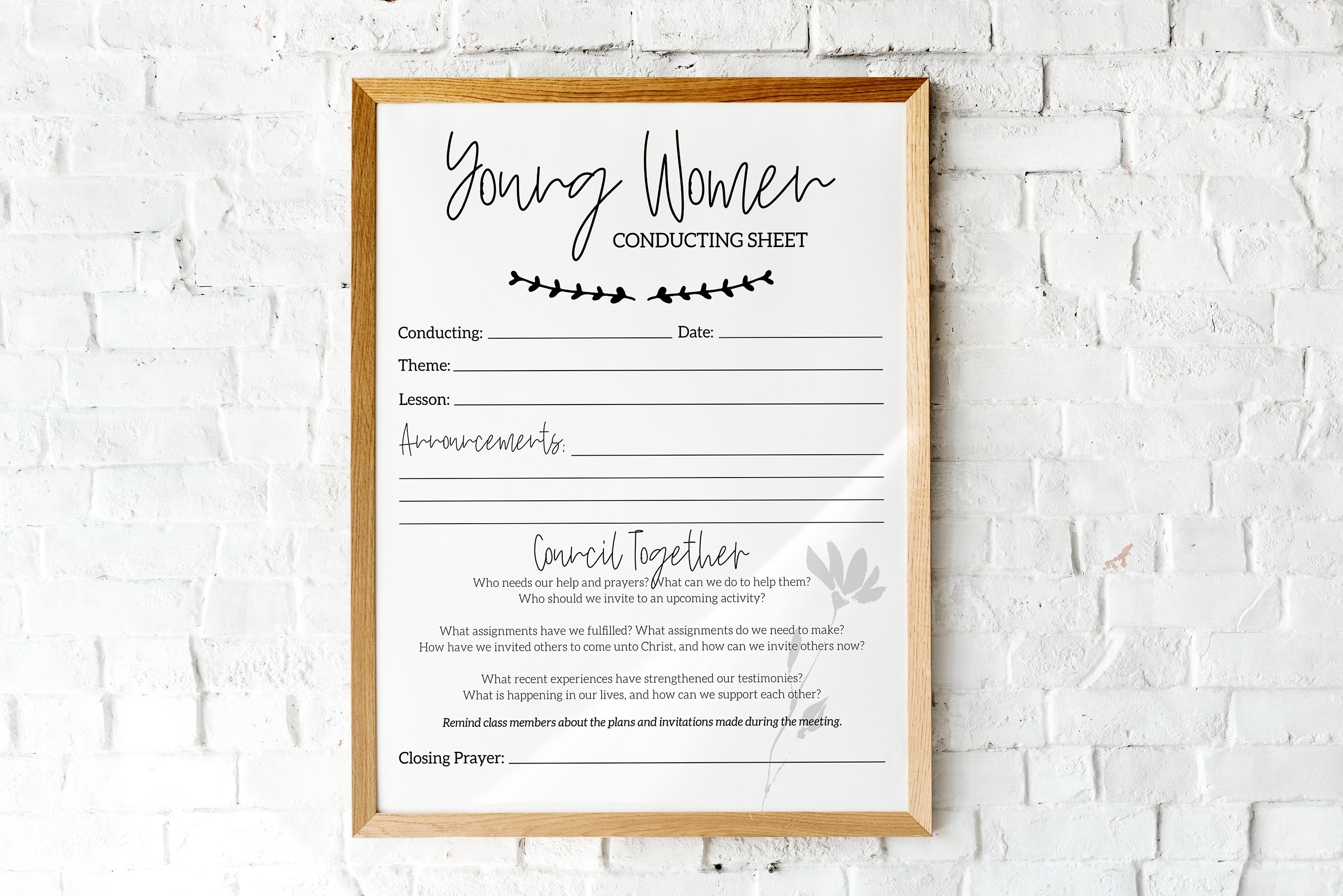 2021 YW Conducting Sheet Come Follow Me Etsy Australia