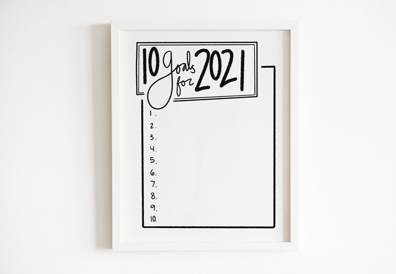 10 for 2021 bucket list printable list V2. goals for 2021. Etsy