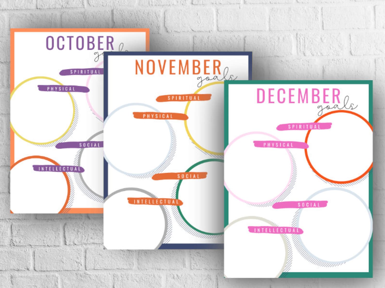 Monthly Goal Printables. Goal Prints. Spiritual, Physical, Intellectual ...