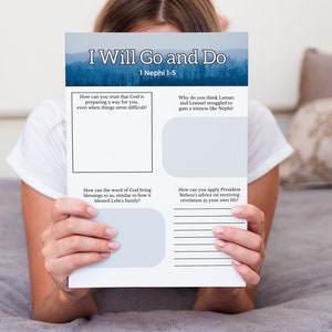 I Will Go And Do 1 Nephi 1-5 January 8-14 LDS Lesson Worksheet Printable Lesson Worksheet and Handout. Young Women Relief Society Young Men